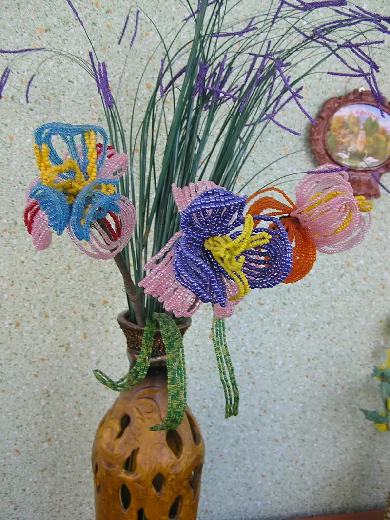 цветы из бисера, свадебные букеты из бисера на заказ. 3