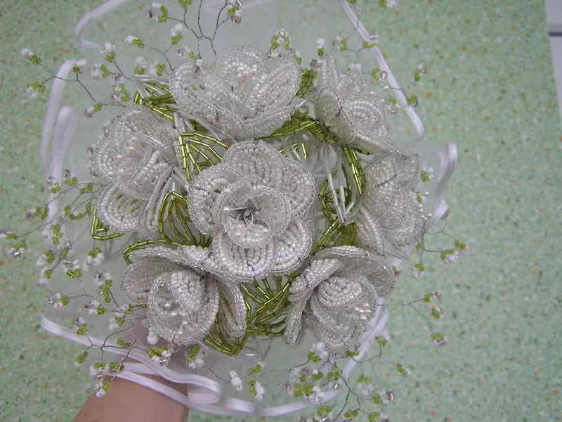 цветы из бисера, свадебные букеты из бисера на заказ. 4
