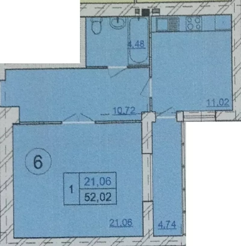  Однокімнатна квартира,  52 м²  Район Озерна. Без комісій 3