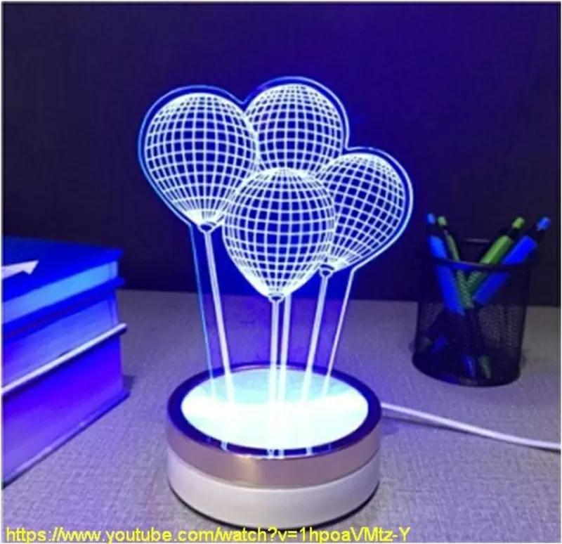 Оригинальный подарок. 3D Led светильник. Яркий и экономичный.